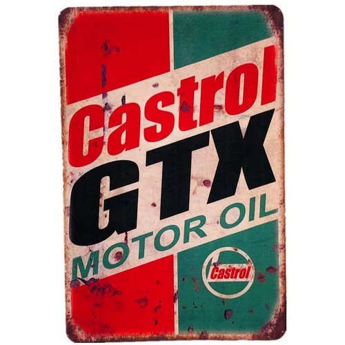 Castrol Oil Gtx - Targa in metallo Castrol GTX per